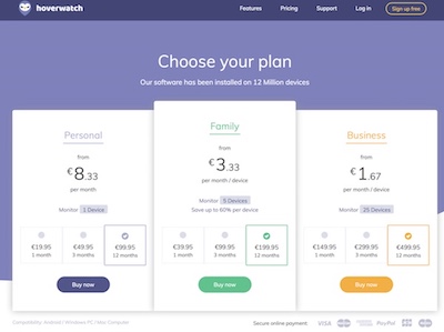 Pricing Hoverwatch